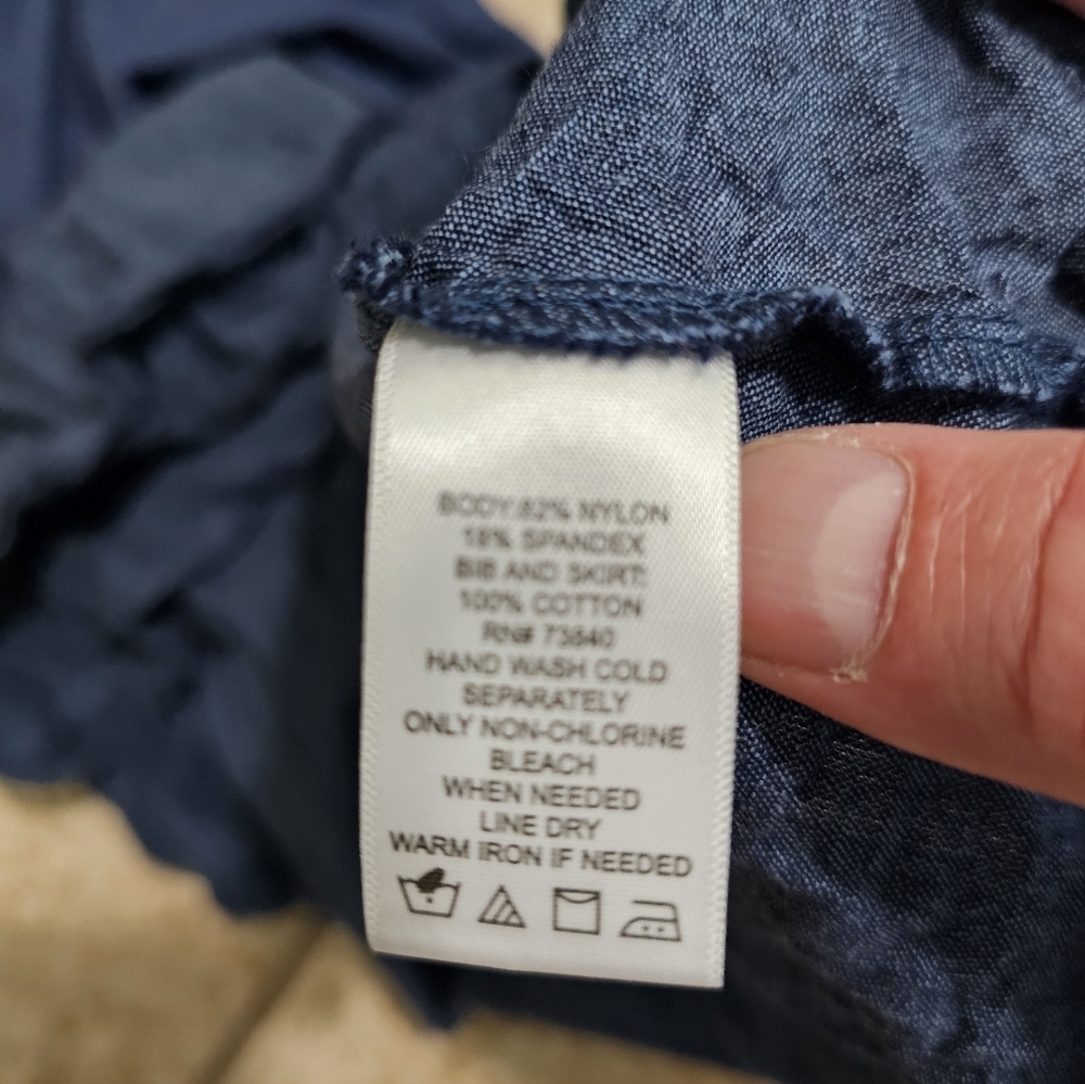 UnderCover Agent Kathleen Kirkwood S Blue Bubble Hem Blouse Denim Preppy Coastal - Picture 7 of 7